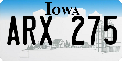 IA license plate ARX275