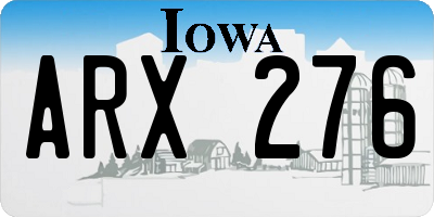IA license plate ARX276