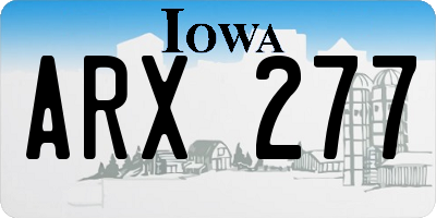 IA license plate ARX277