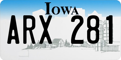IA license plate ARX281