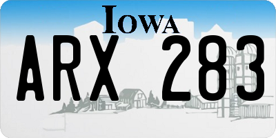 IA license plate ARX283