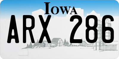 IA license plate ARX286