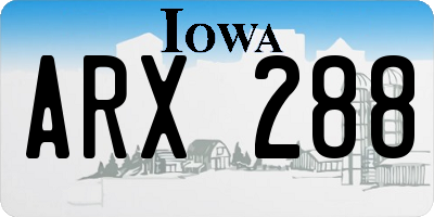 IA license plate ARX288