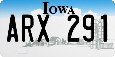 IA license plate ARX291