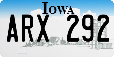 IA license plate ARX292