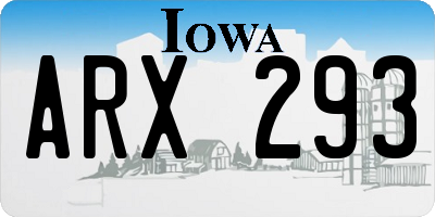 IA license plate ARX293
