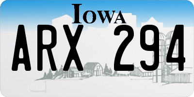 IA license plate ARX294