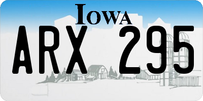 IA license plate ARX295