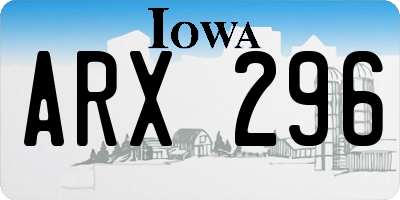 IA license plate ARX296