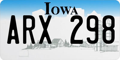 IA license plate ARX298
