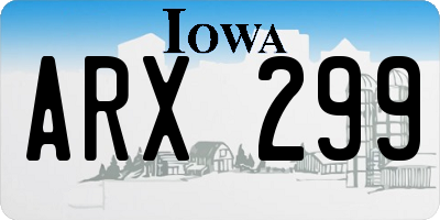 IA license plate ARX299
