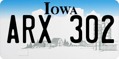 IA license plate ARX302