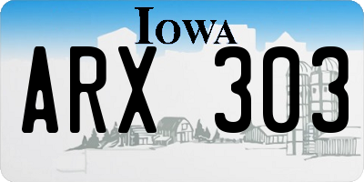 IA license plate ARX303