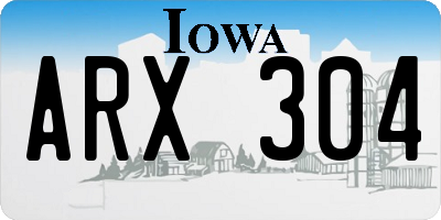 IA license plate ARX304