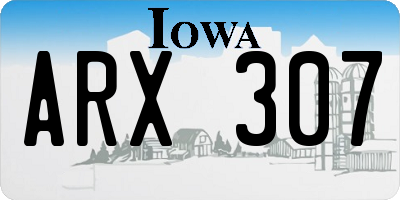 IA license plate ARX307