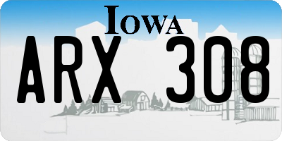 IA license plate ARX308