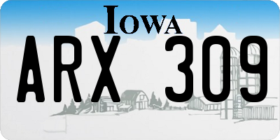 IA license plate ARX309