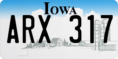 IA license plate ARX317
