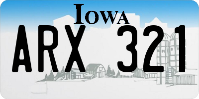 IA license plate ARX321
