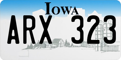 IA license plate ARX323