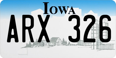 IA license plate ARX326
