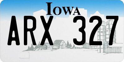 IA license plate ARX327