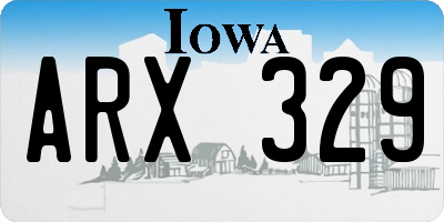 IA license plate ARX329