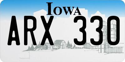 IA license plate ARX330