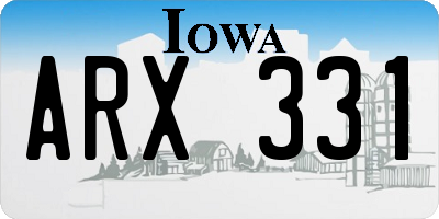 IA license plate ARX331