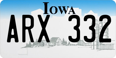 IA license plate ARX332