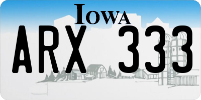 IA license plate ARX333