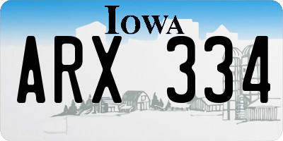 IA license plate ARX334