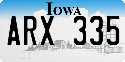 IA license plate ARX335