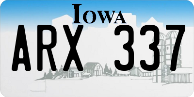 IA license plate ARX337