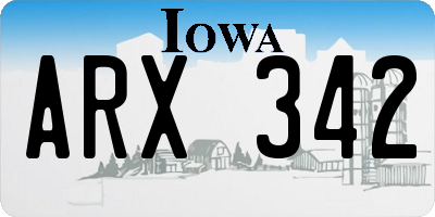 IA license plate ARX342