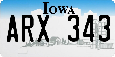 IA license plate ARX343