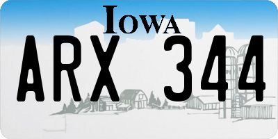 IA license plate ARX344