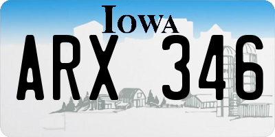 IA license plate ARX346