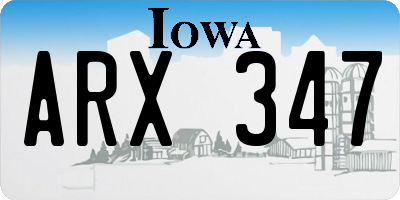 IA license plate ARX347