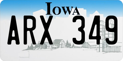 IA license plate ARX349