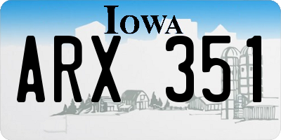 IA license plate ARX351