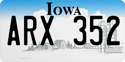 IA license plate ARX352