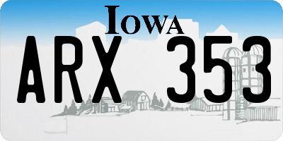 IA license plate ARX353