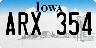 IA license plate ARX354