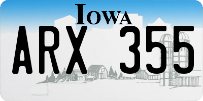 IA license plate ARX355