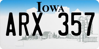 IA license plate ARX357
