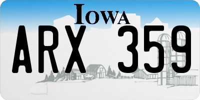 IA license plate ARX359