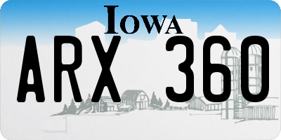 IA license plate ARX360