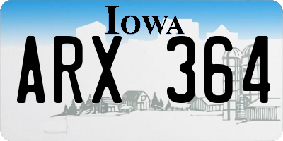 IA license plate ARX364