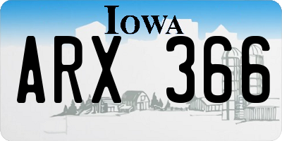 IA license plate ARX366